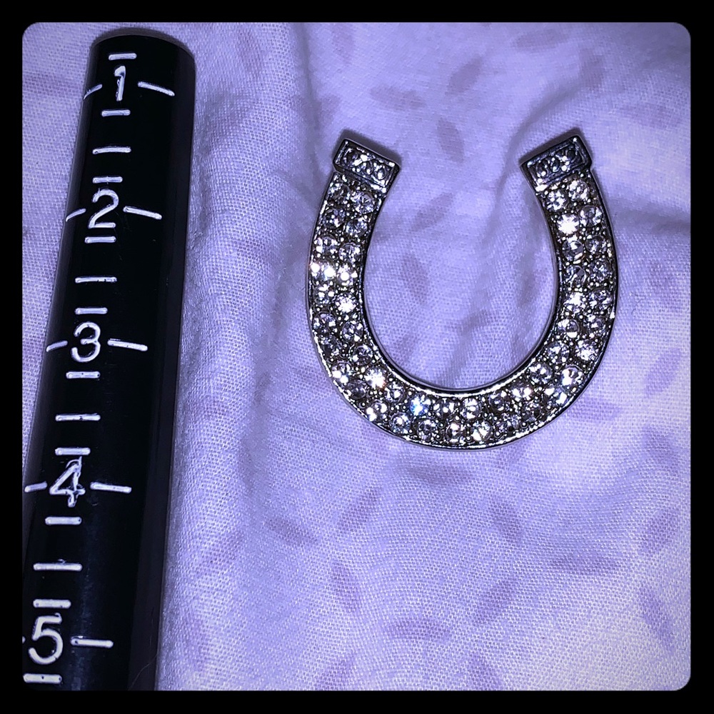 Horseshoe Slide pendant w rhinestones